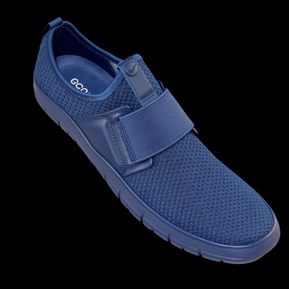 Ecco Shoes - Ecco Soft 7 Danish Design Dark Blue Woven Casual Slip On Sneaker, Size 8